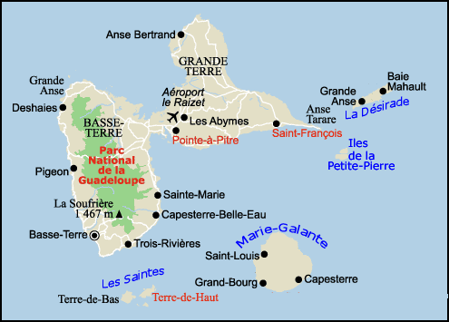 Carte de la Guadeloupe